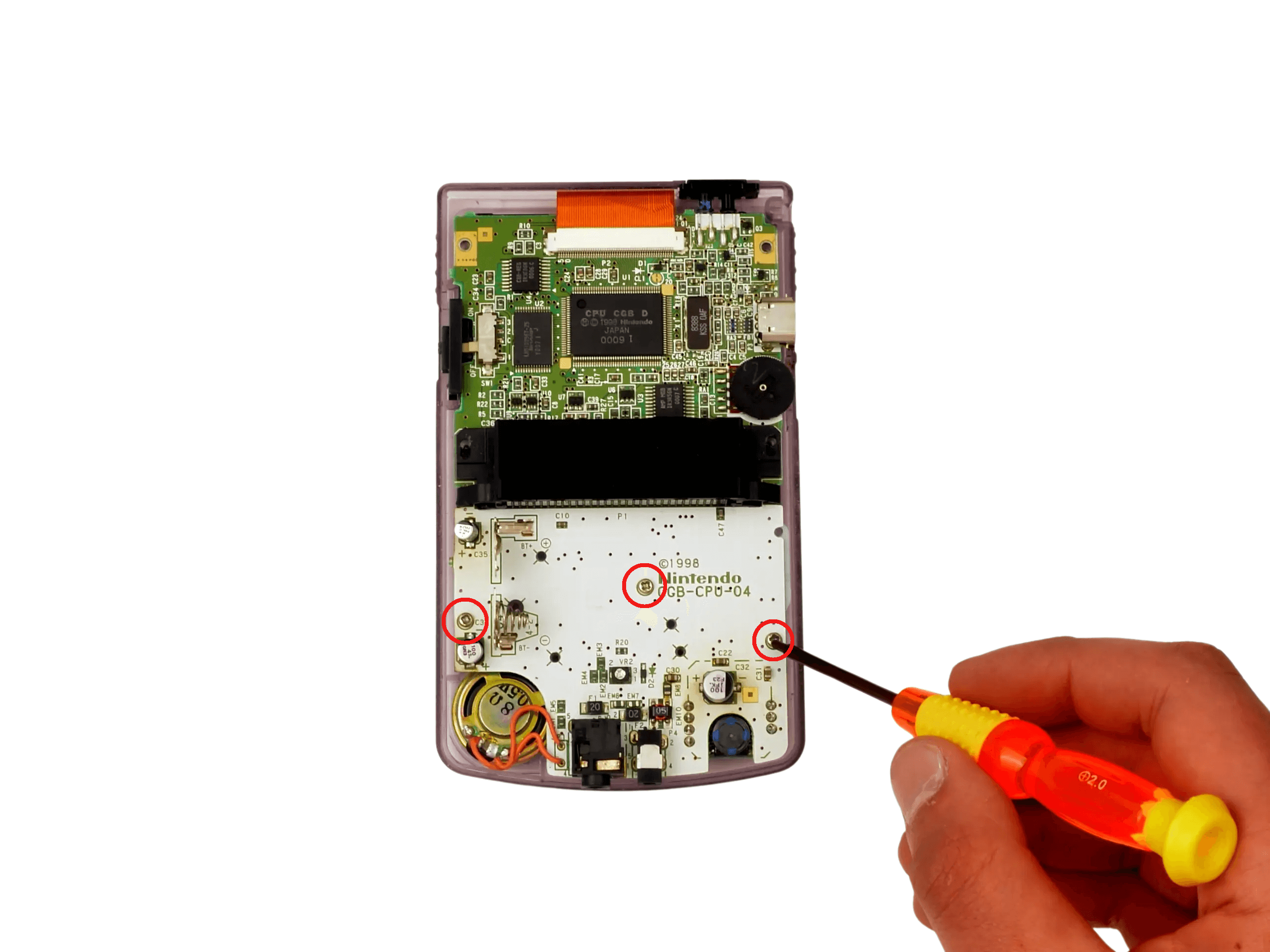 Gameboy Color Speaker Condensatoren Vervangen - 5