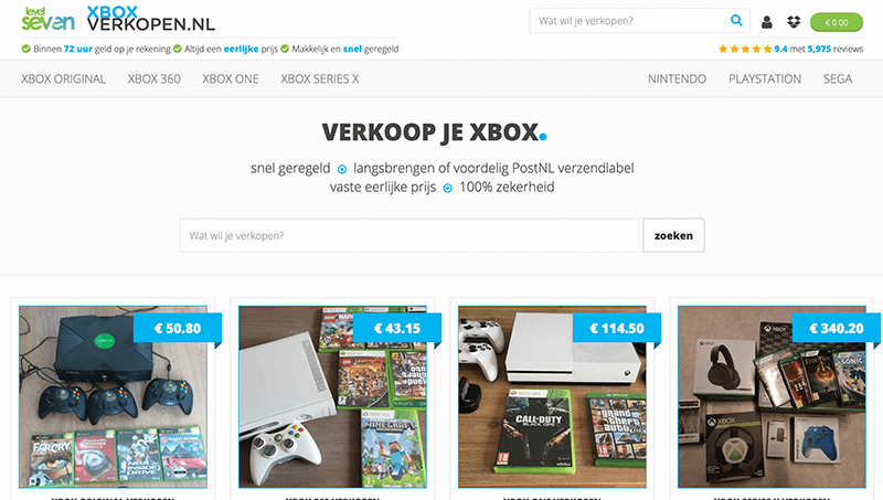 XboxVerkopen.nl Screenshot