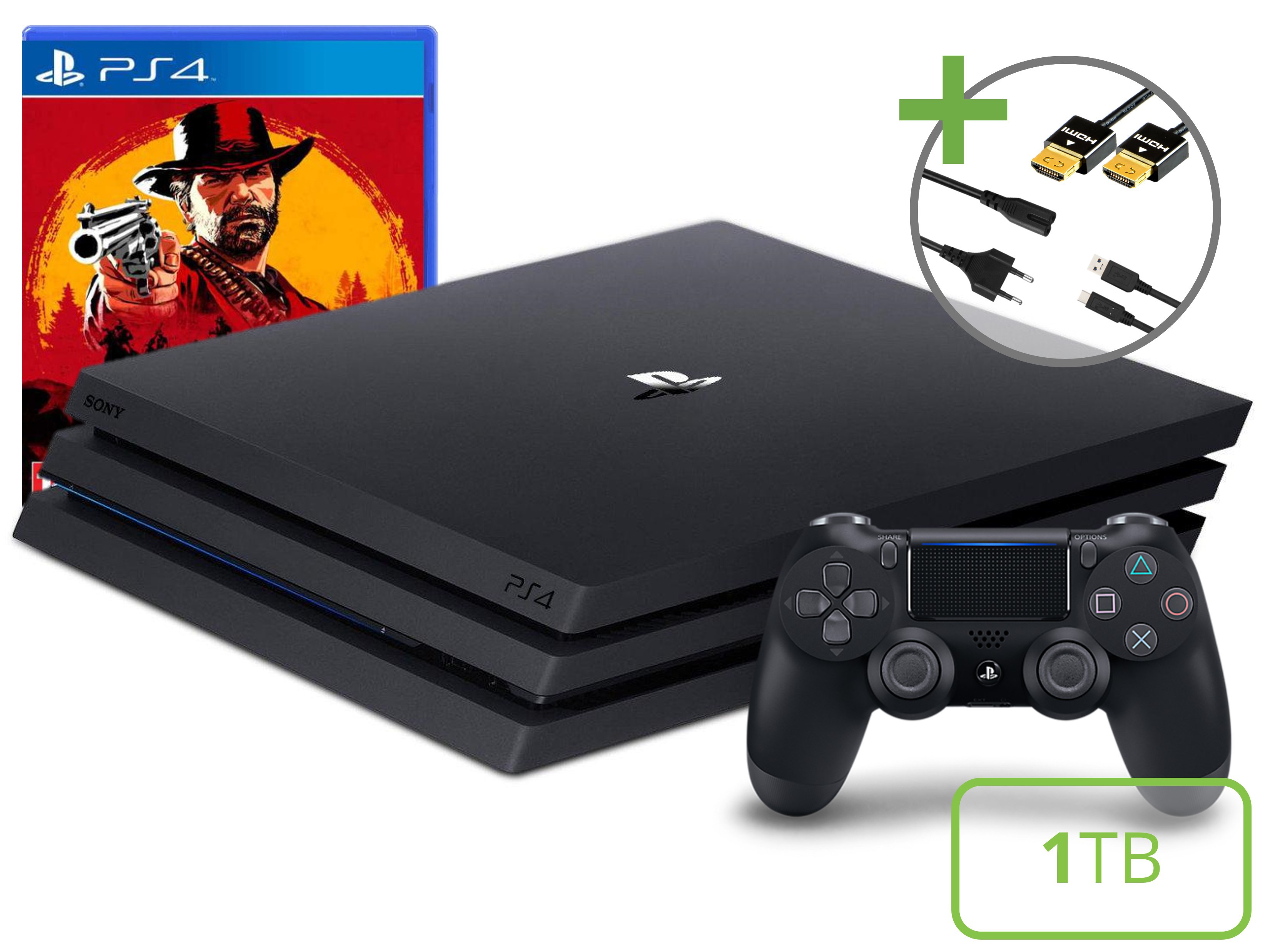 Sony PlayStation 4 Pro Starter Pack - 1TB Red Dead Redemption 2 Edition