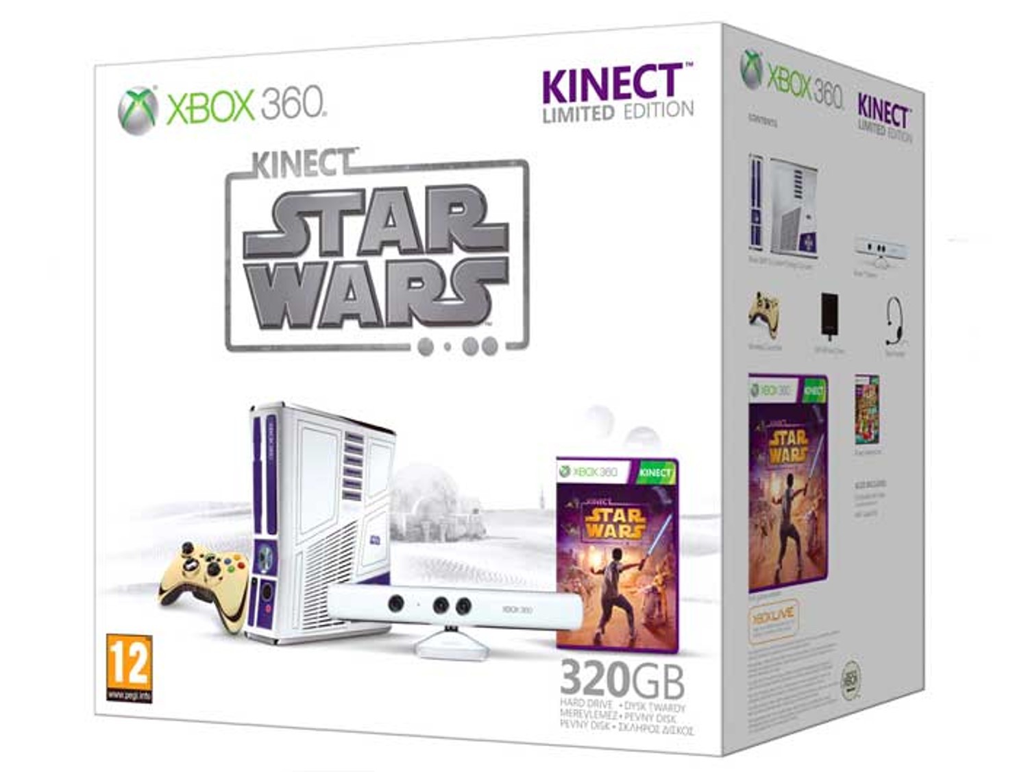 Microsoft Xbox 360 Slim Console (320GB) - Star Wars R2-D2 Edition [Complete]